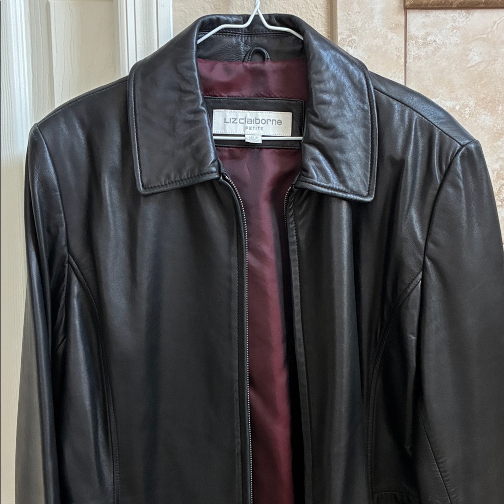 Liz Claiborne Black Leather Outerwear - Picture 4 of 7